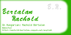 bertalan machold business card